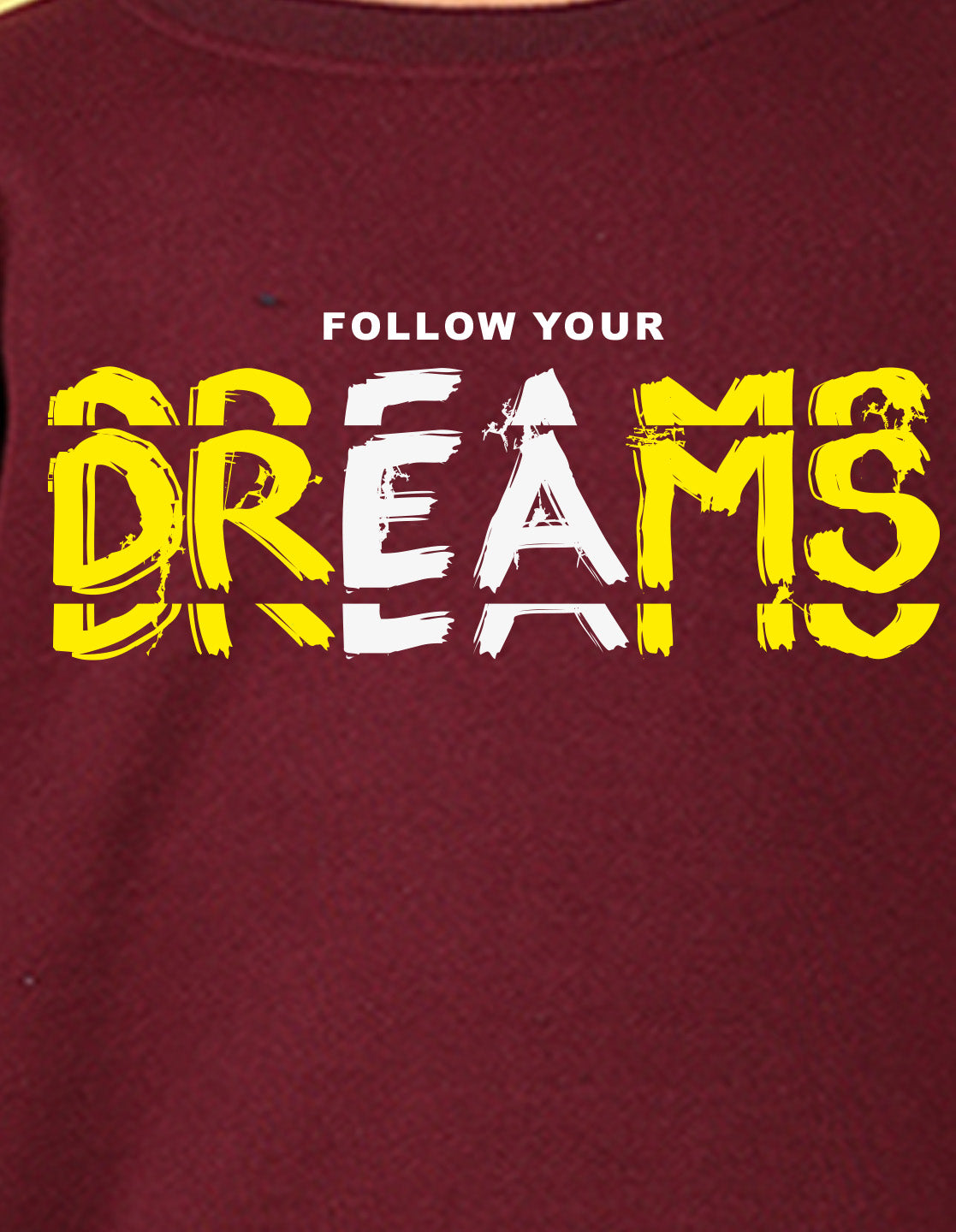 NUSYL Boy's Burgundy Dreams text Printed Oversized Round neck Sweatshirt