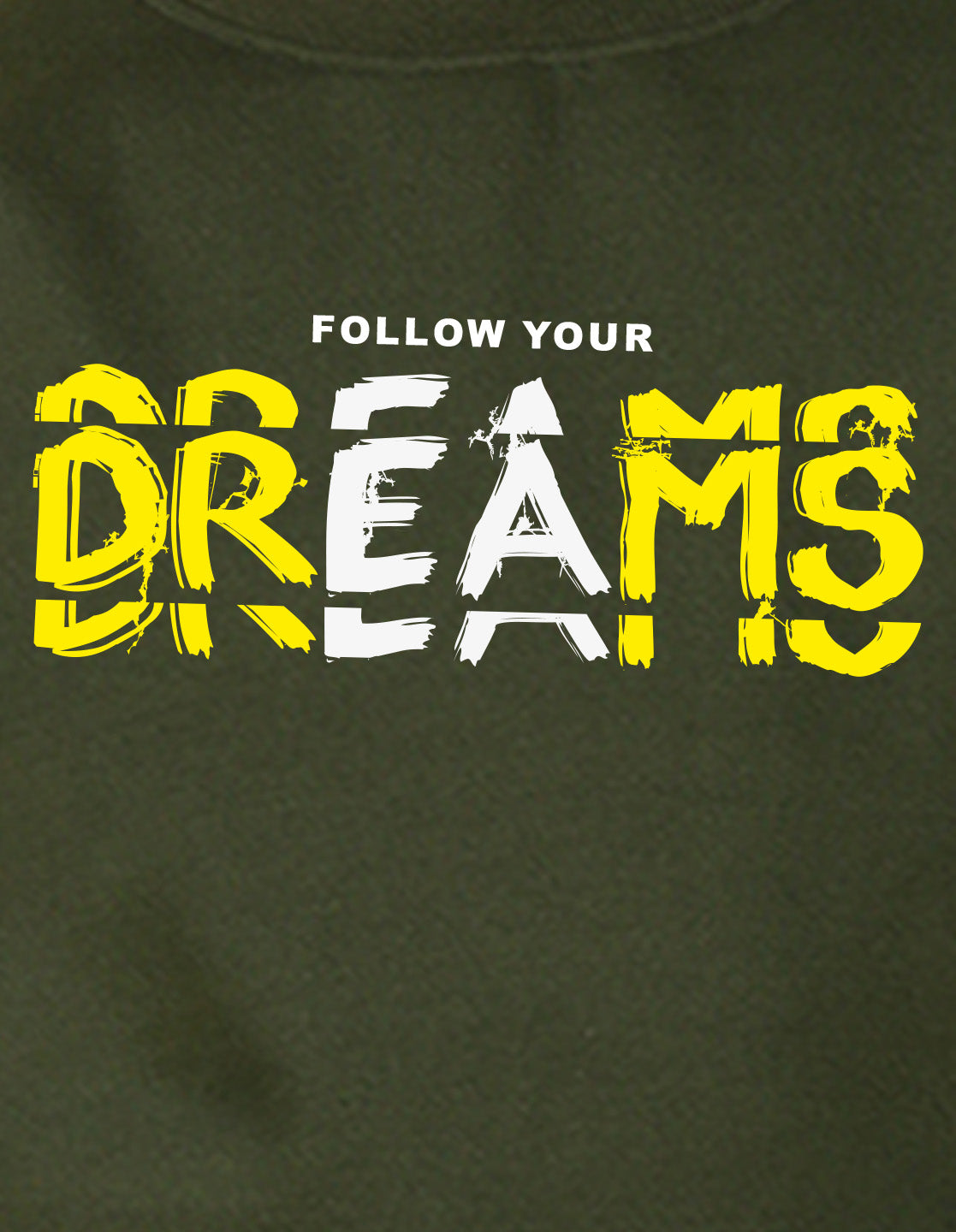 NUSYL Boy's Olive Dreams text Printed Oversized Round neck Sweatshirt