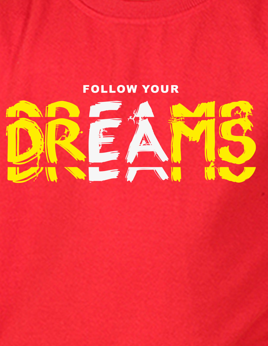 NUSYL Boy's Red Dreams text Printed Oversized Round neck Sweatshirt