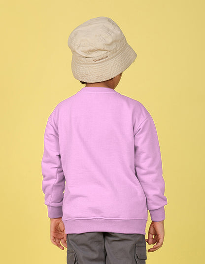 NUSYL Boy's Lilac Believe text Printed Oversized Round neck Sweatshirt