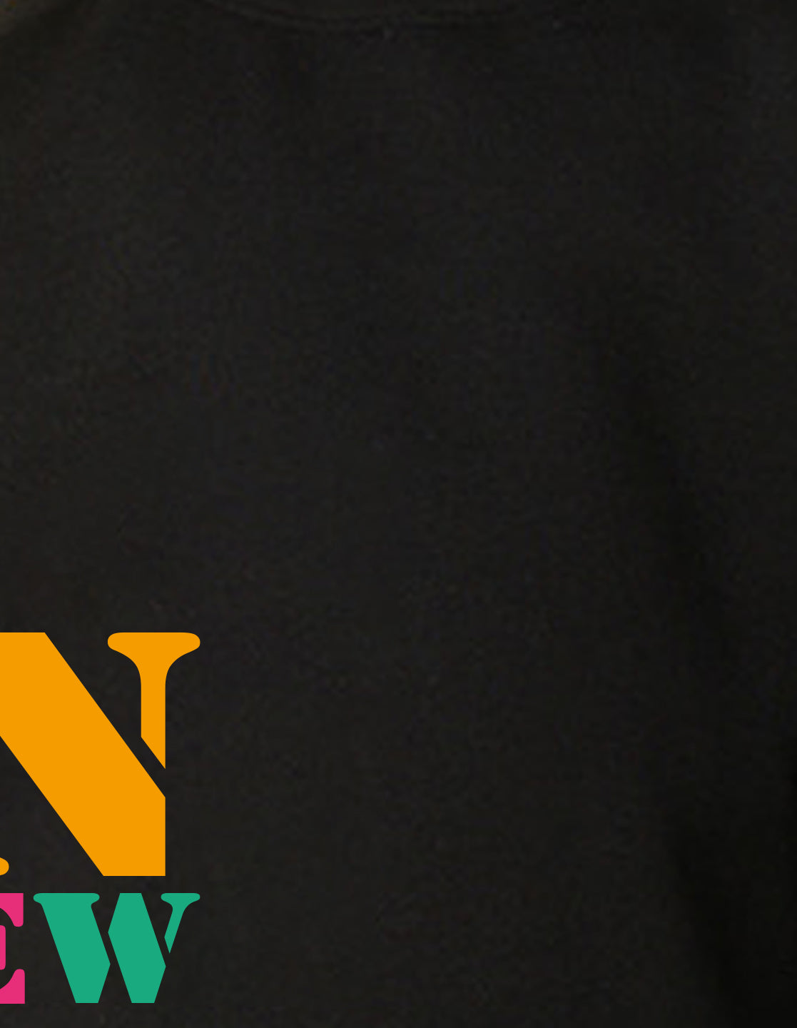 NUSYL Boy's Black New York text Printed Oversized Round neck Sweatshirt