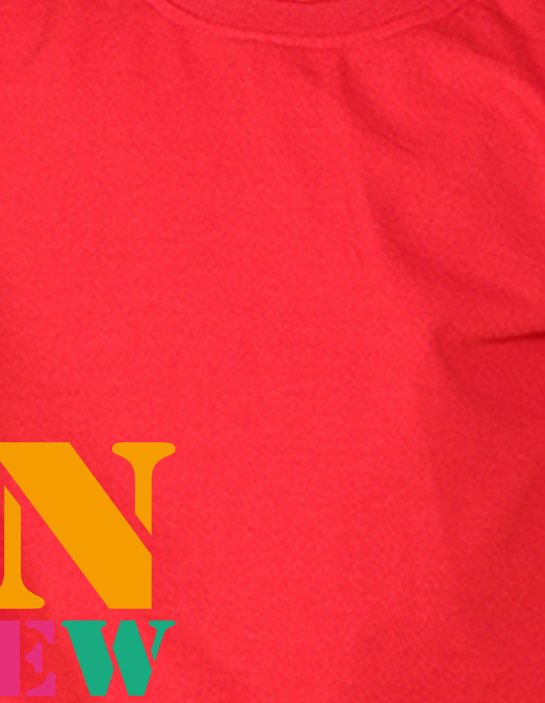 NUSYL Boy's Red New York text Printed Oversized Round neck Sweatshirt