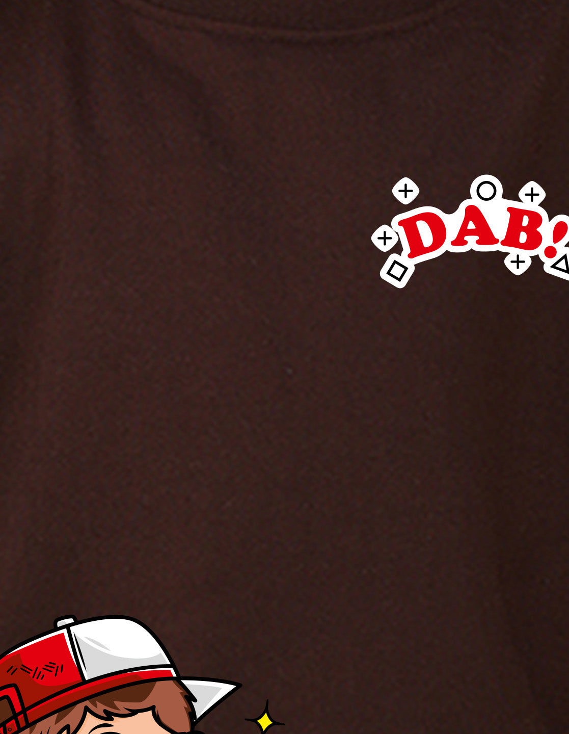 NUSYL Boy's Brown Dab! text Printed Oversized Round neck Sweatshirt