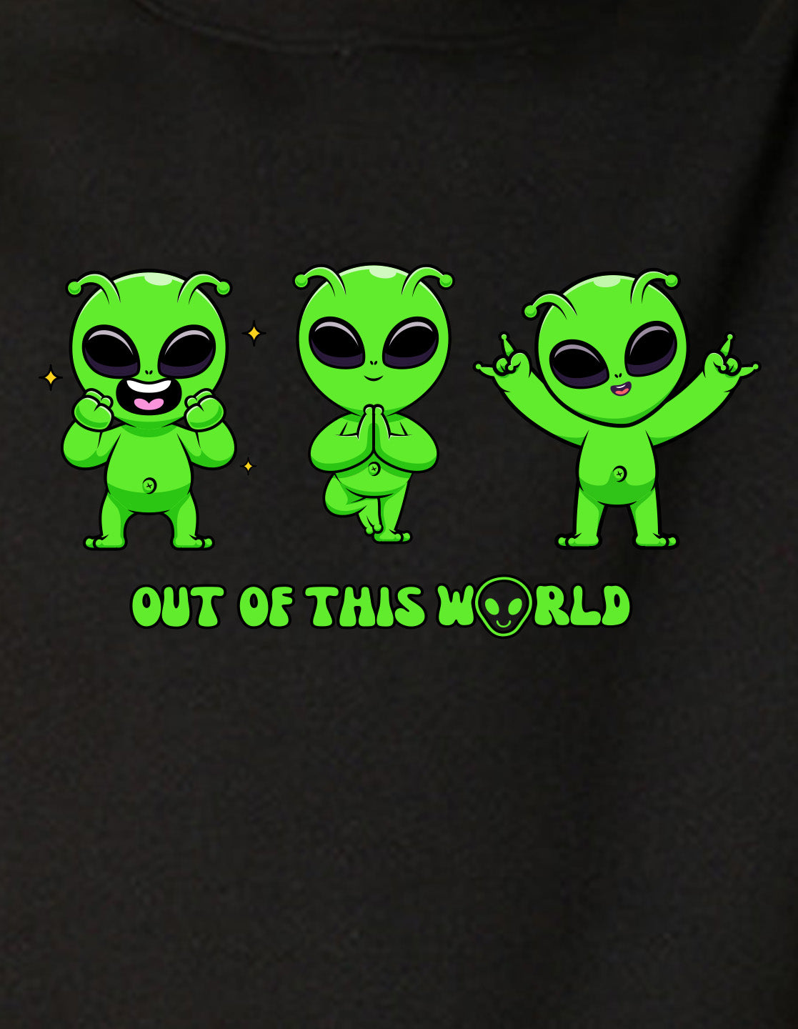 NUSYL Boy's Black Out of this world text Printed Oversized Round neck Sweatshirt