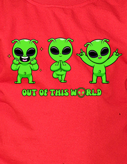 NUSYL Boy's Red Out of this world text Printed Oversized Round neck Sweatshirt
