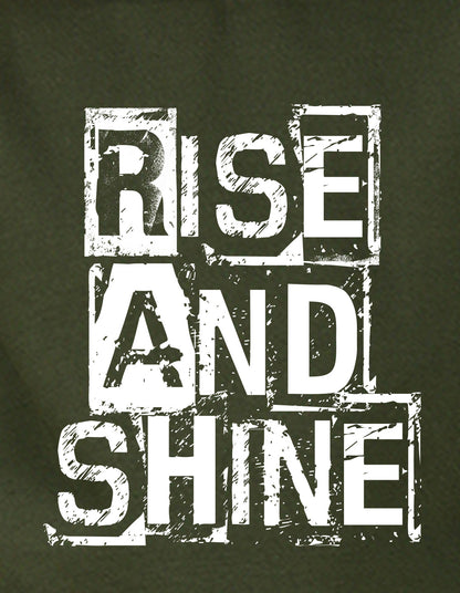 NUSYL Boy's Olive Rise and shine text Printed Oversized Round neck Sweatshirt