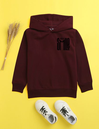 Burgandy Printed Sweatshirt For Kids