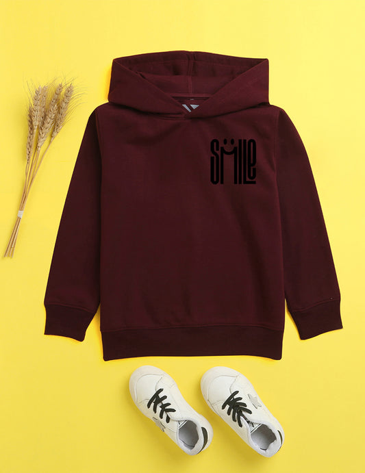 Burgandy Printed Sweatshirt For Kids