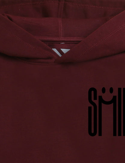 Burgandy Printed Sweatshirt For Kids
