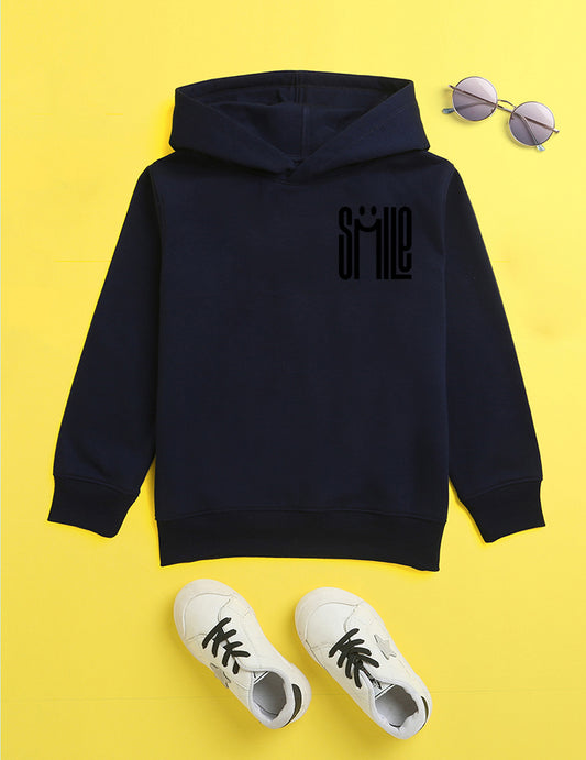 Navy Blue Printed Sweatshirt For Kids