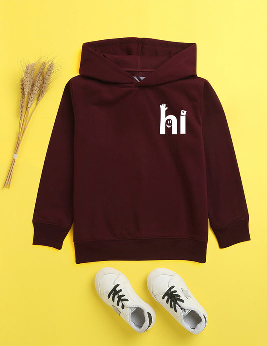Burgandy Printed Sweatshirt For Kids