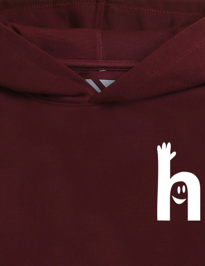 Burgandy Printed Sweatshirt For Kids