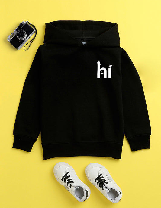 Black Printed Sweatshirt For Kids