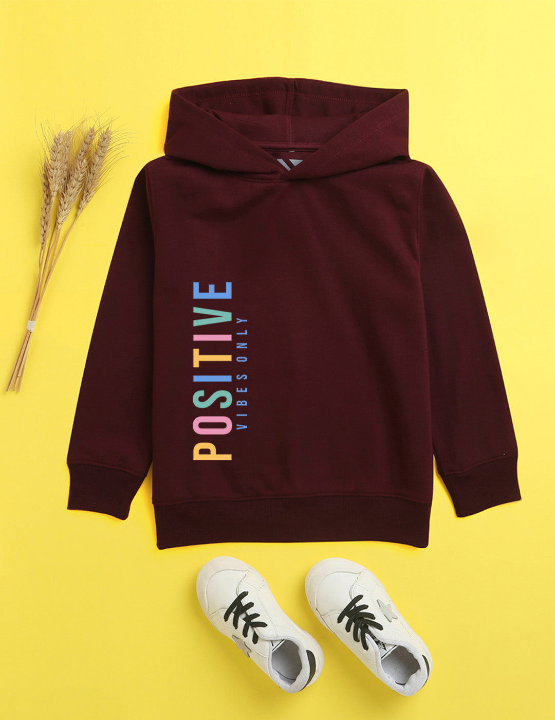 Burgandy Printed Sweatshirt For Kids