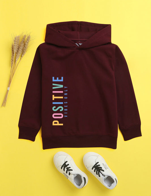Burgandy Printed Sweatshirt For Kids