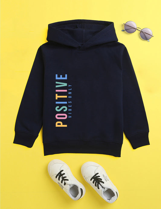 Navy Printed Sweatshirt For Kids