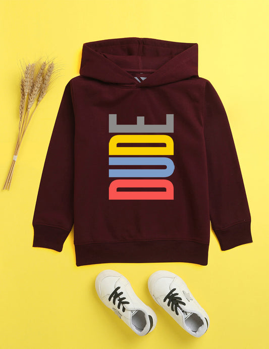 Burgandy Printed Sweatshirt For Kids