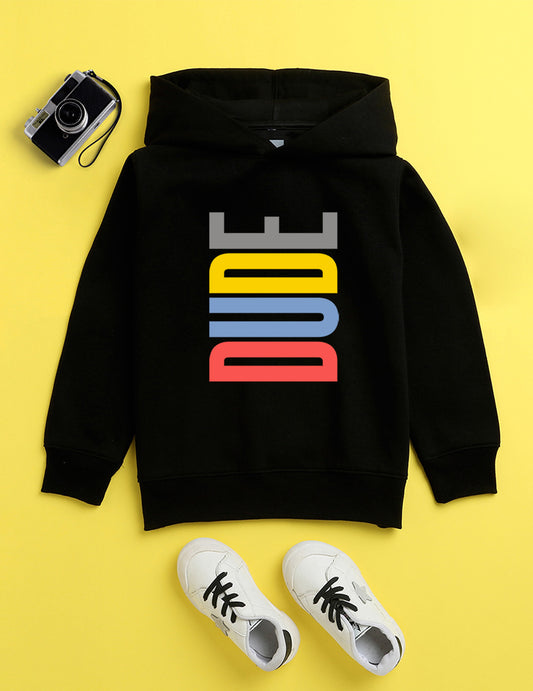 Black Printed Sweatshirt For Kids