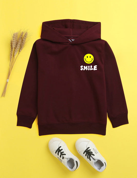 Burgandy Printed Sweatshirt For Kids