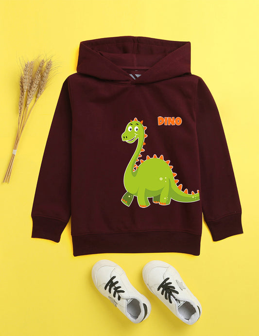 Burgandy Printed Sweatshirt For Kids