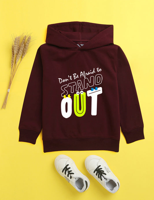 Burgandy Printed Sweatshirt For Kids