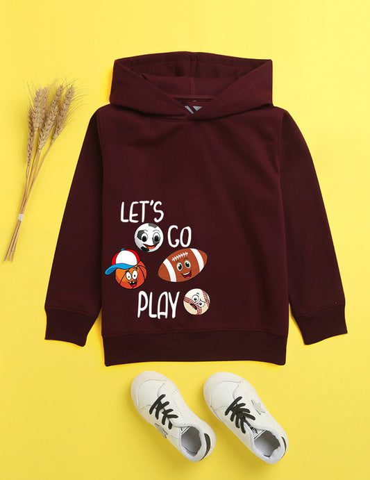 Burgandy Printed Sweatshirt For Kids