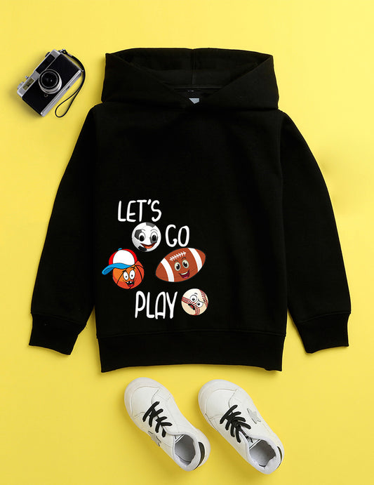Black Printed Sweatshirt For Kids