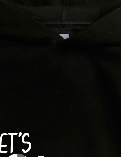Black Printed Sweatshirt For Kids