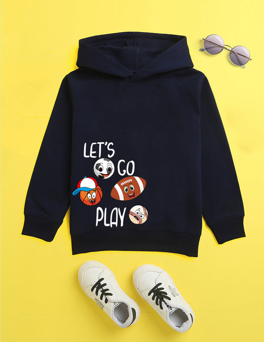 Navy Printed Sweatshirt For Kids