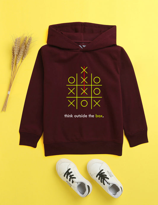 Burgandy Printed Sweatshirt For Kids