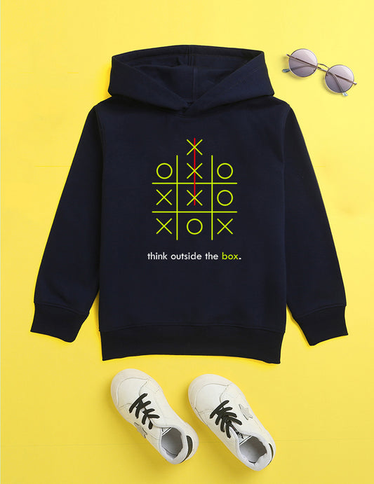 Navy Printed Sweatshirt For Kids