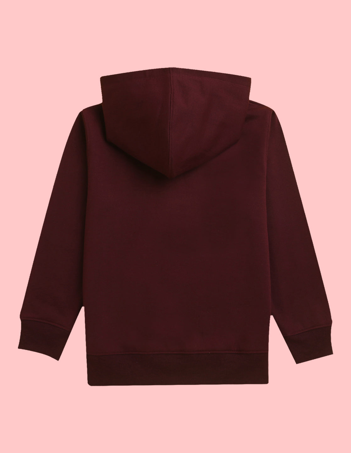 Nusyl Girls Bee Printed Burgundy Hooded Sweatshirts