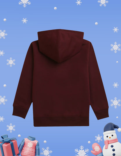 Nusyl Girl's burgundy I believe in unicorns Printed hoodie