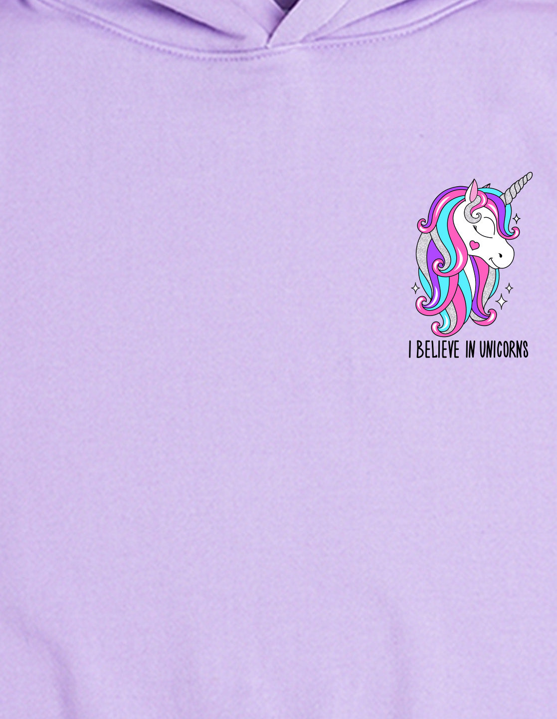 Nusyl Girl's Lilac I believe in unicorns Printed hoodie