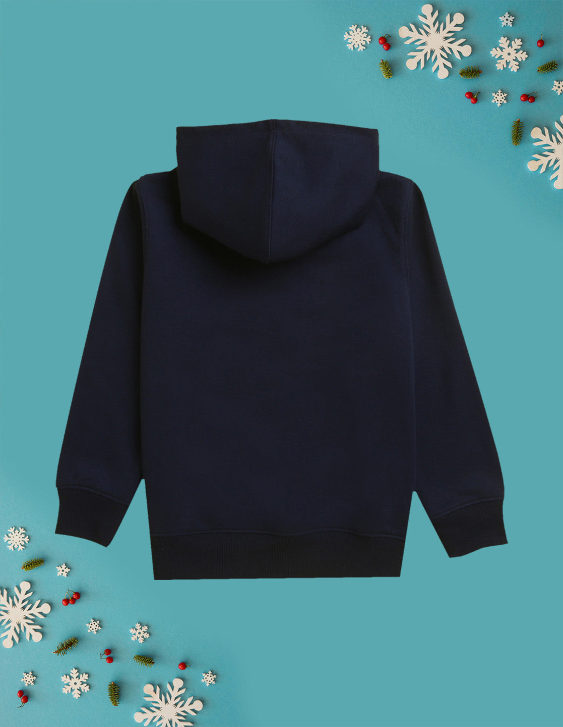 Nusyl Girl's Navy Blue Butterfly & Think Positive text Printed hoodie