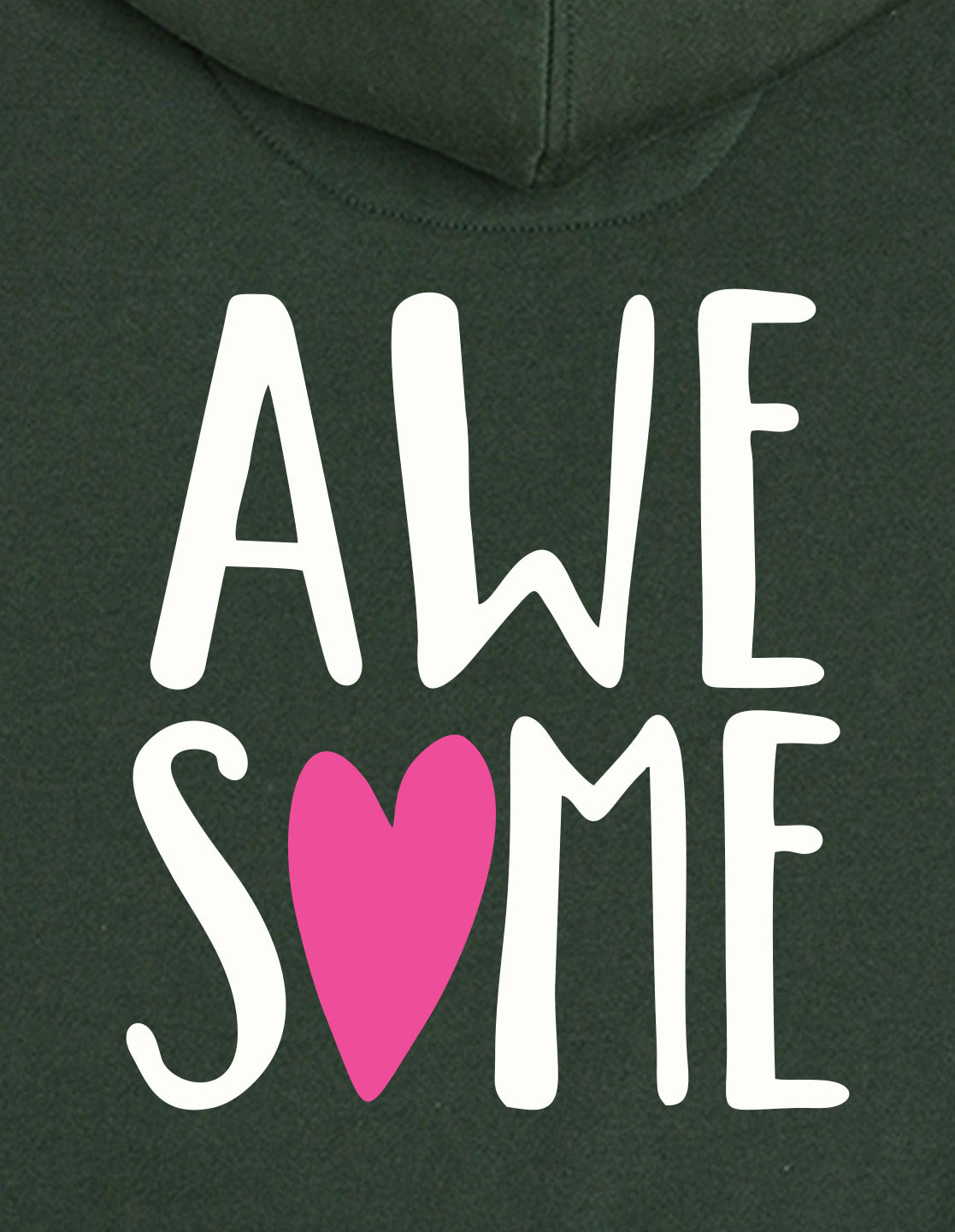 Nusyl Girl's Olive #Awesome text Printed hoodie