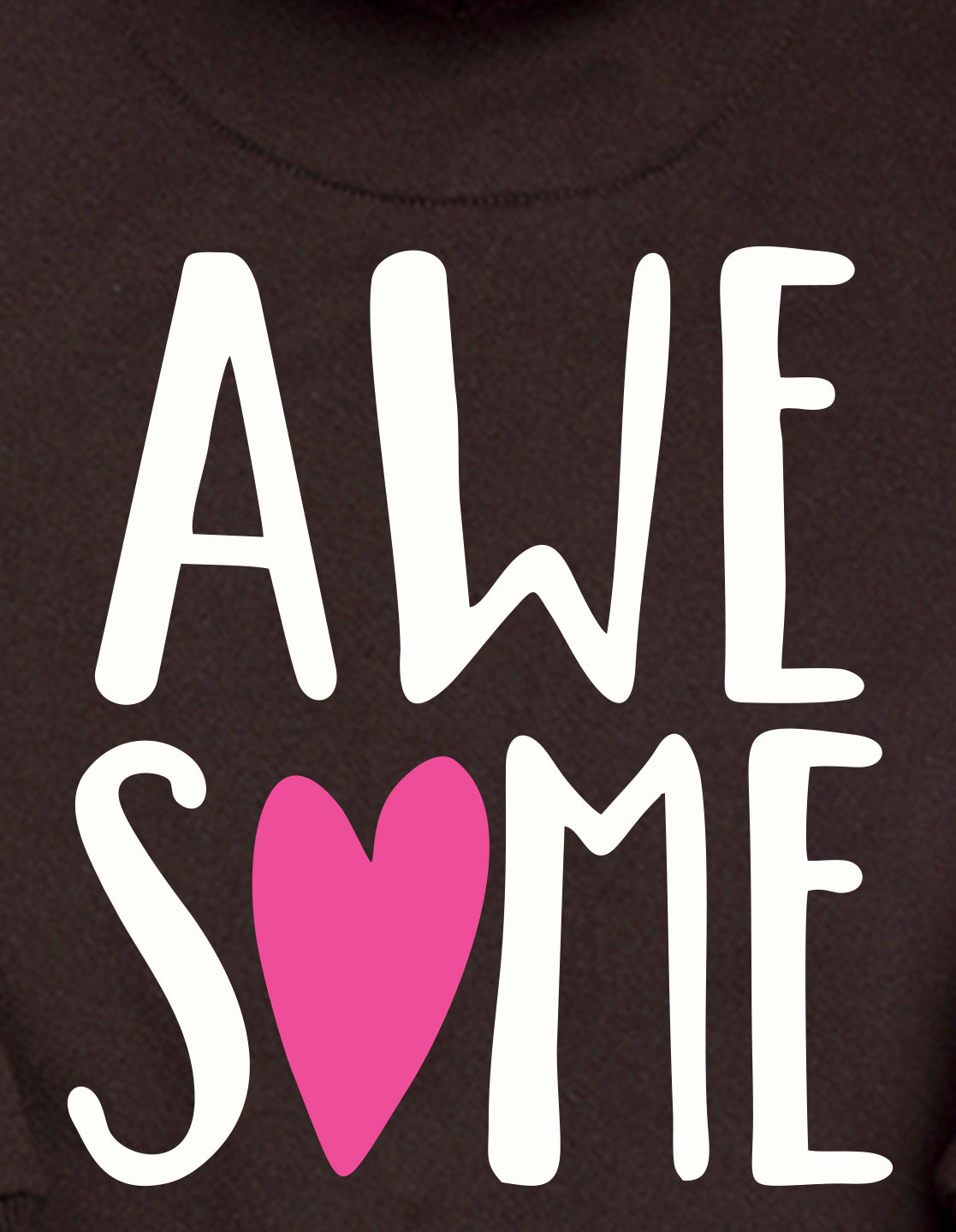 Nusyl Girl's Brown #Awesome text Printed hoodie