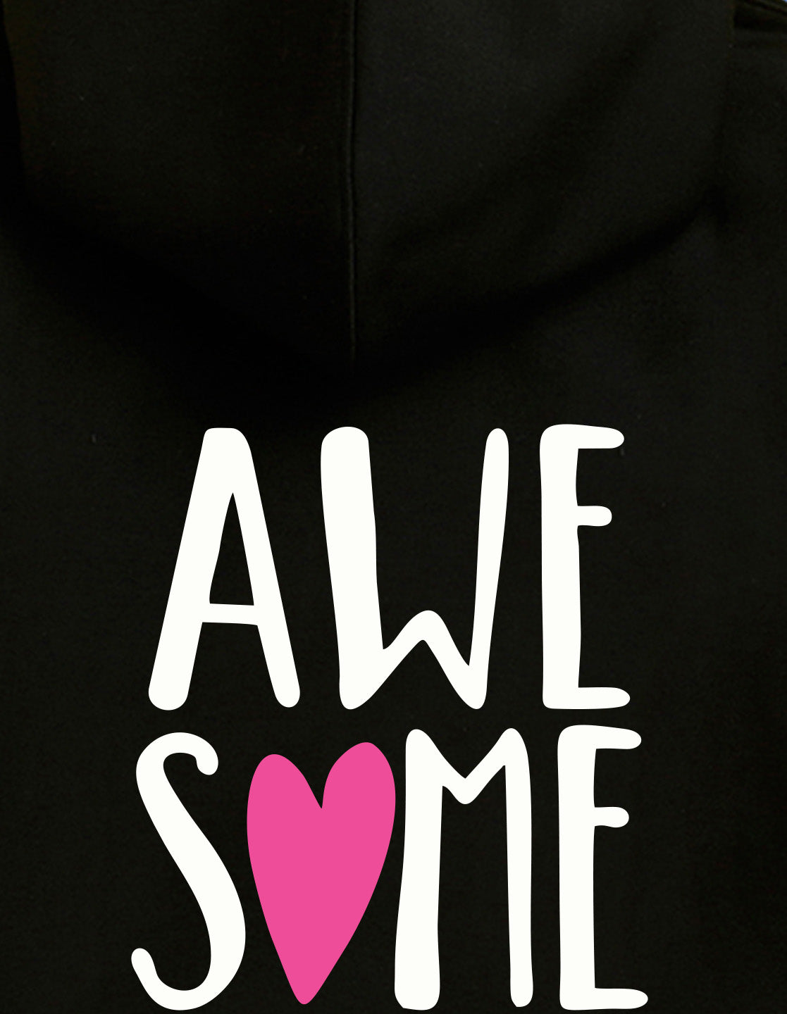 Nusyl Girl's Black #Awesome text Printed hoodie