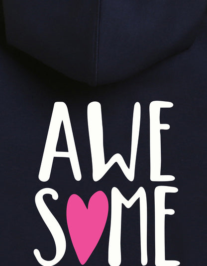 Nusyl Girl's Navy Blue #Awesome text Printed hoodie