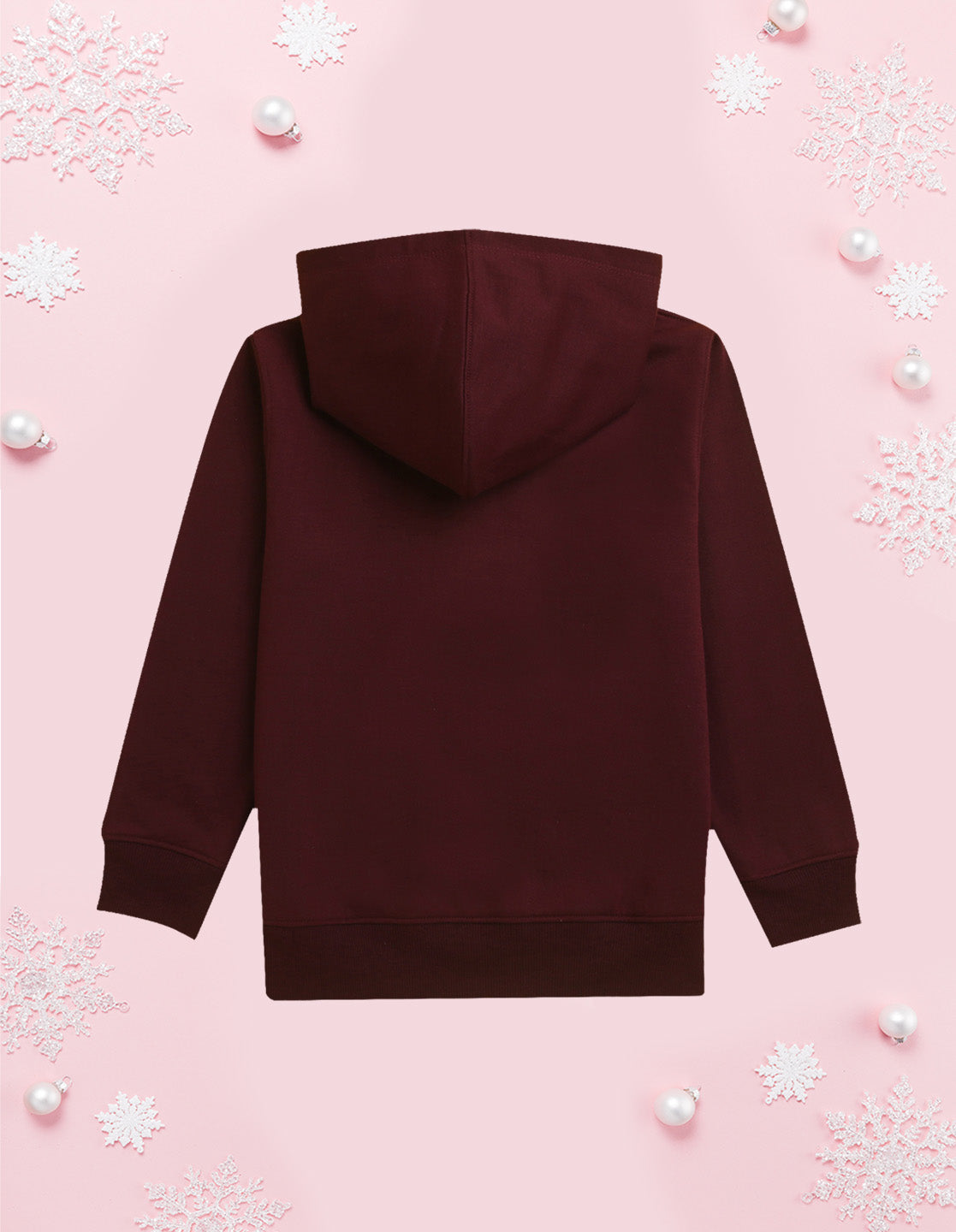 Nusyl Girl's burgundy be you text Printed hoodie