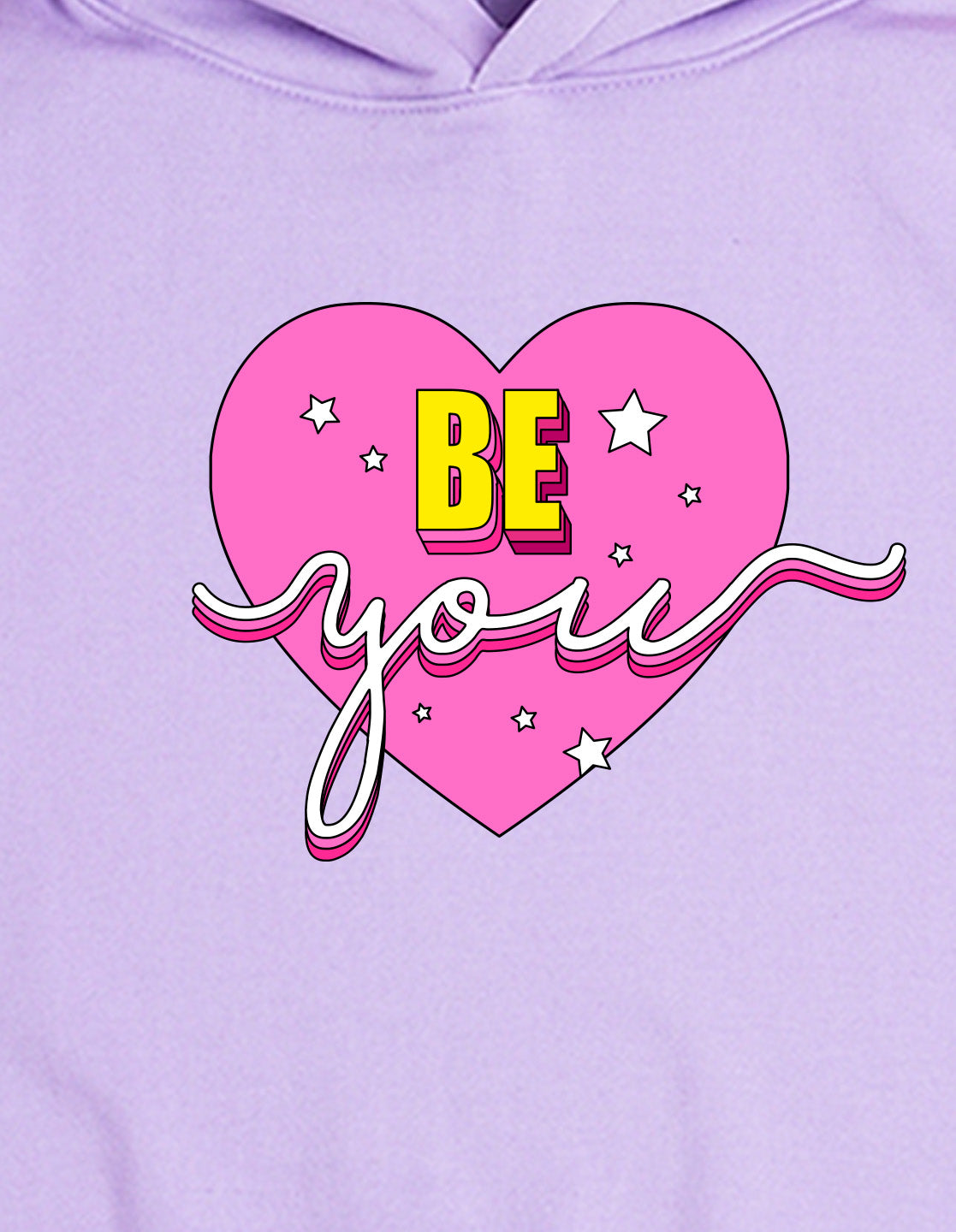 Nusyl Girl's Lilac be you text Printed hoodie