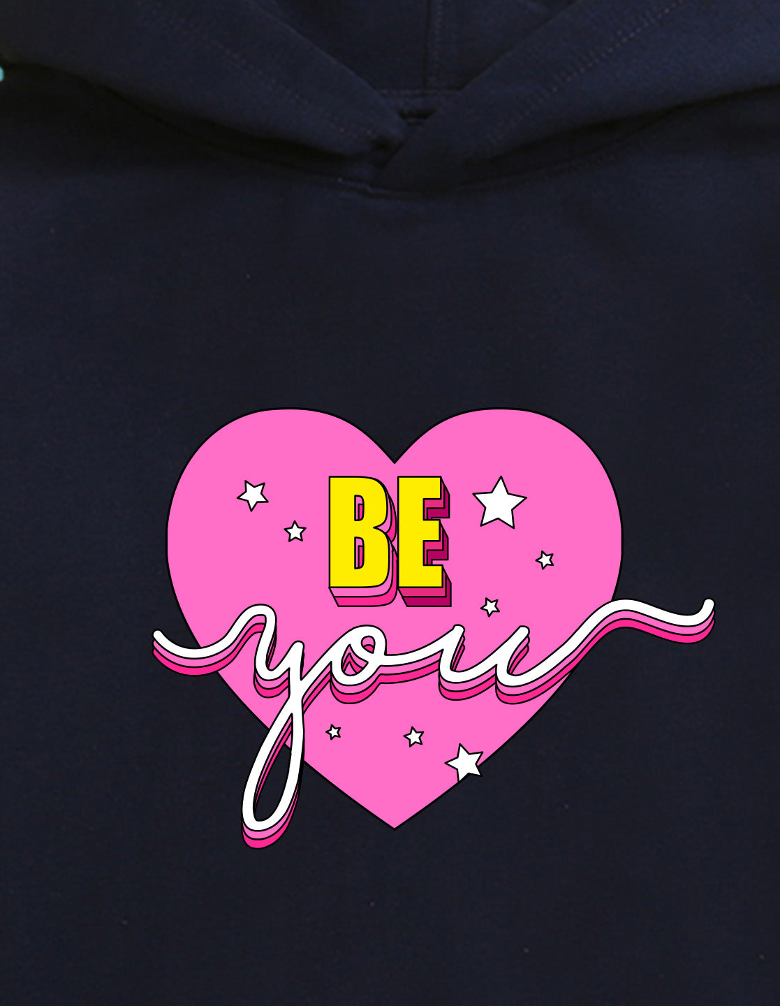 Nusyl Girl's Navy Blue be you text Printed hoodie