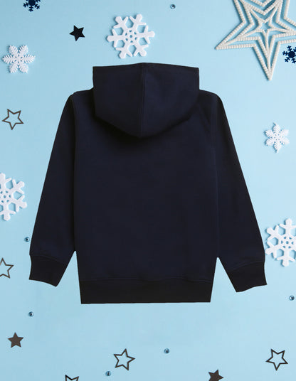 Nusyl Girl's Navy Blue be you text Printed hoodie