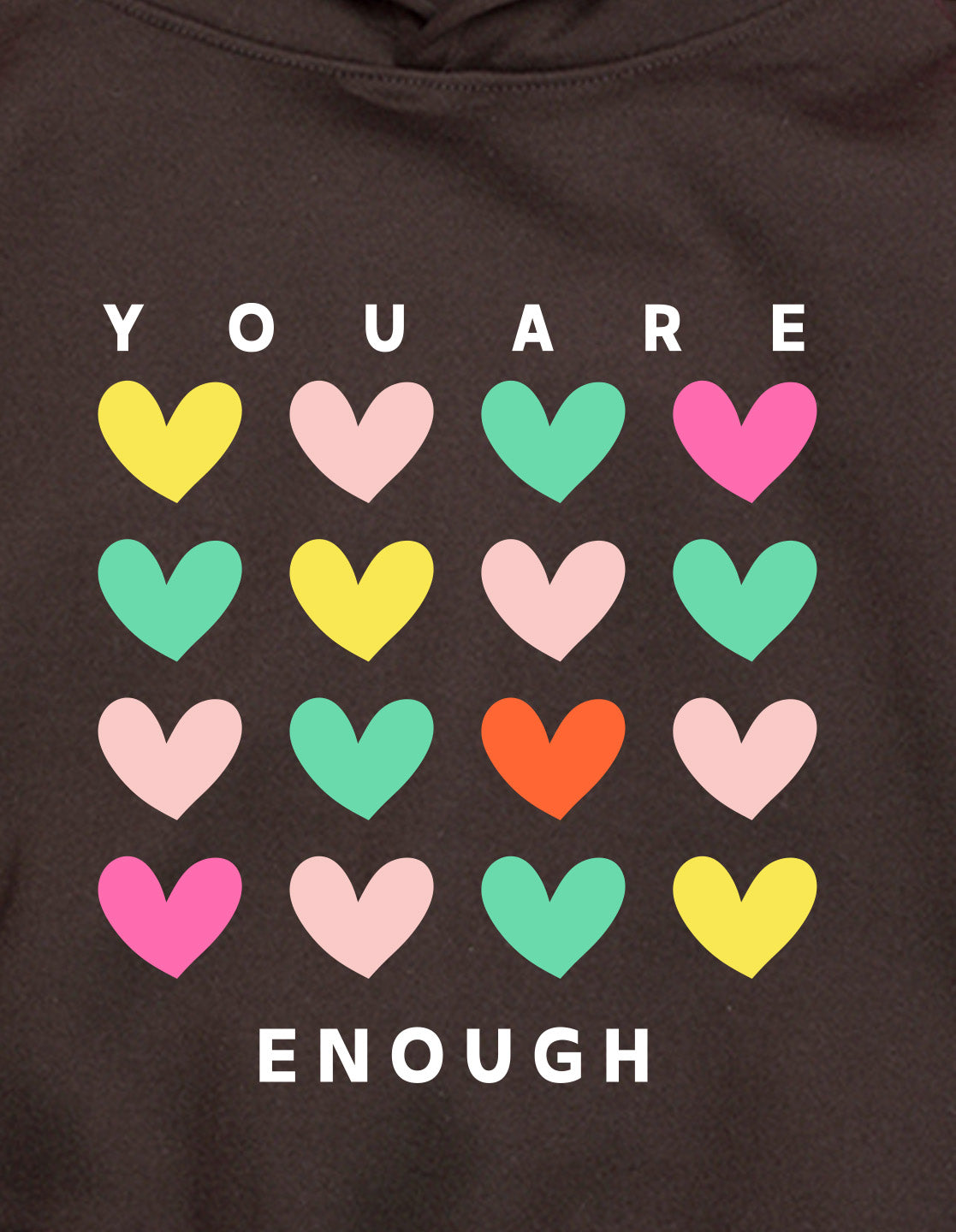 Nusyl Girl's Brown you are enough text Printed hoodie