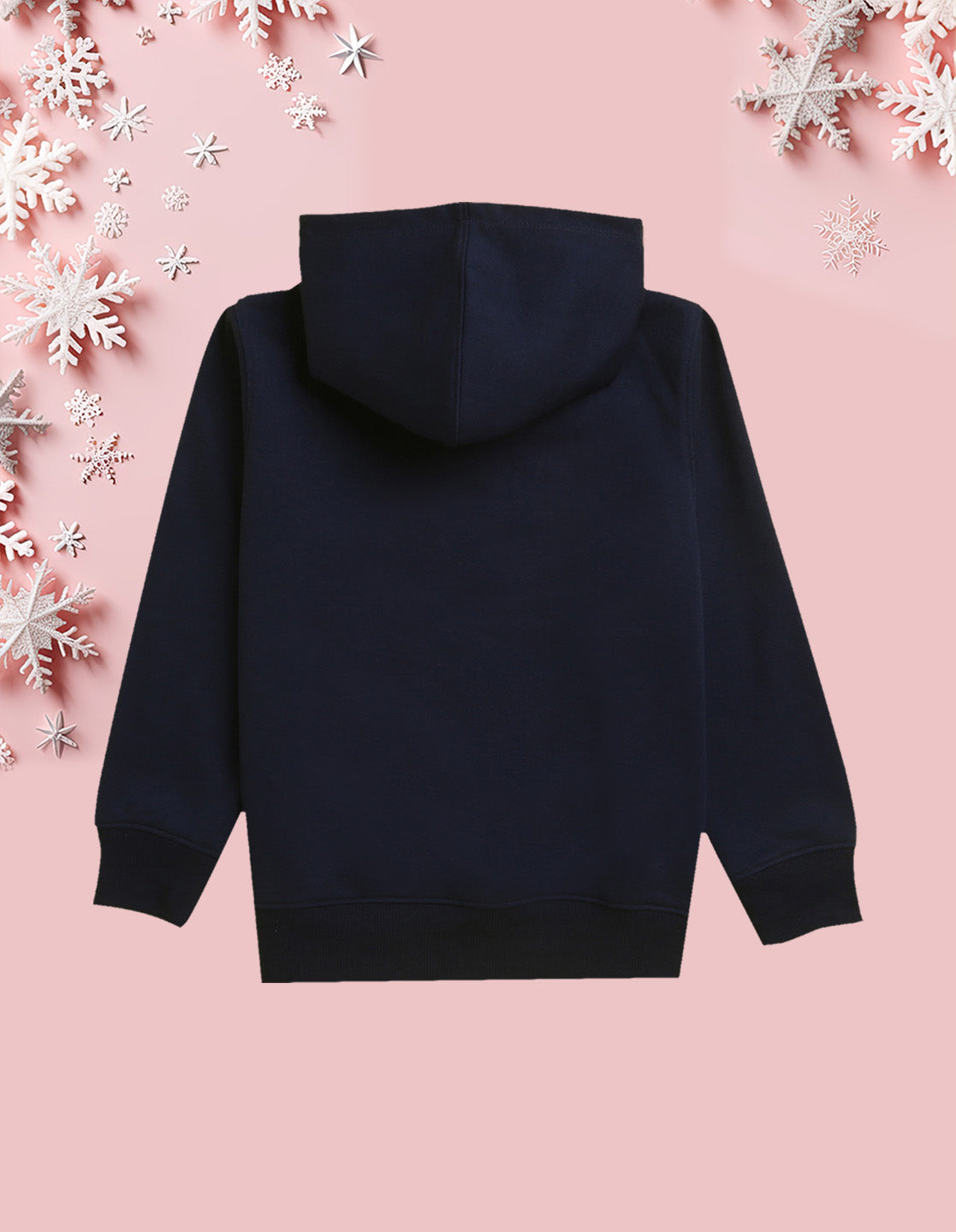 Nusyl Girl's Navy Blue cute text Printed hoodie