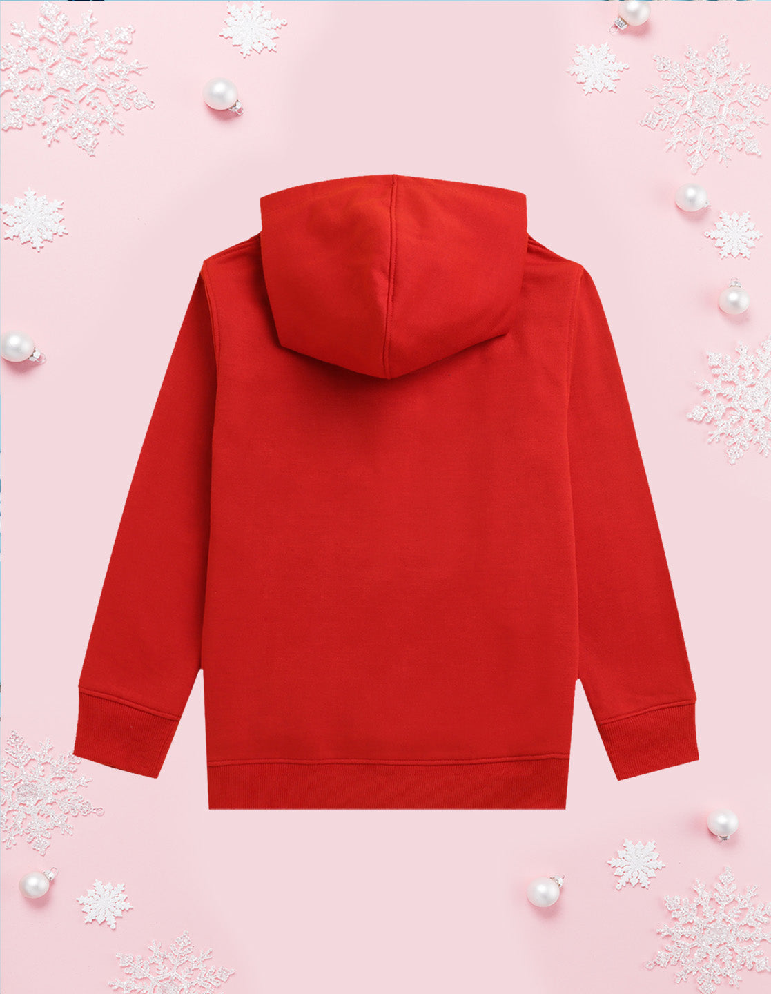 Nusyl Girl's Red cute text Printed hoodie