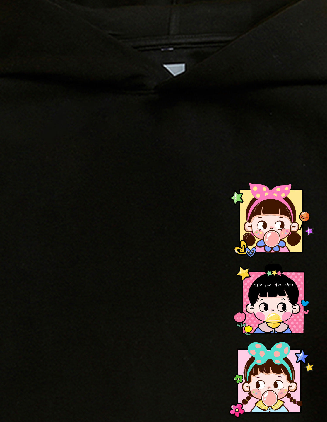 Nusyl Girl's Black Cute and adorable text Printed hoodie