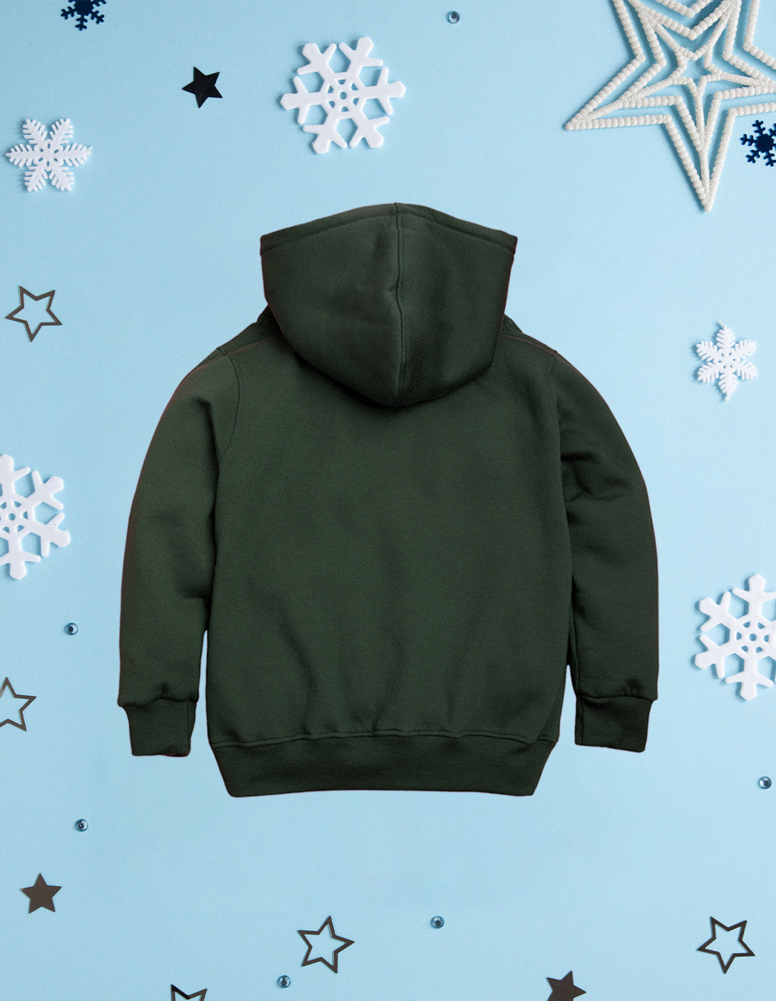 Nusyl Girl's Olive Girl power Printed hoodie