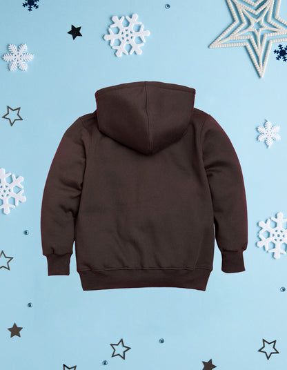 Nusyl Girl's Brown Girl power Printed hoodie