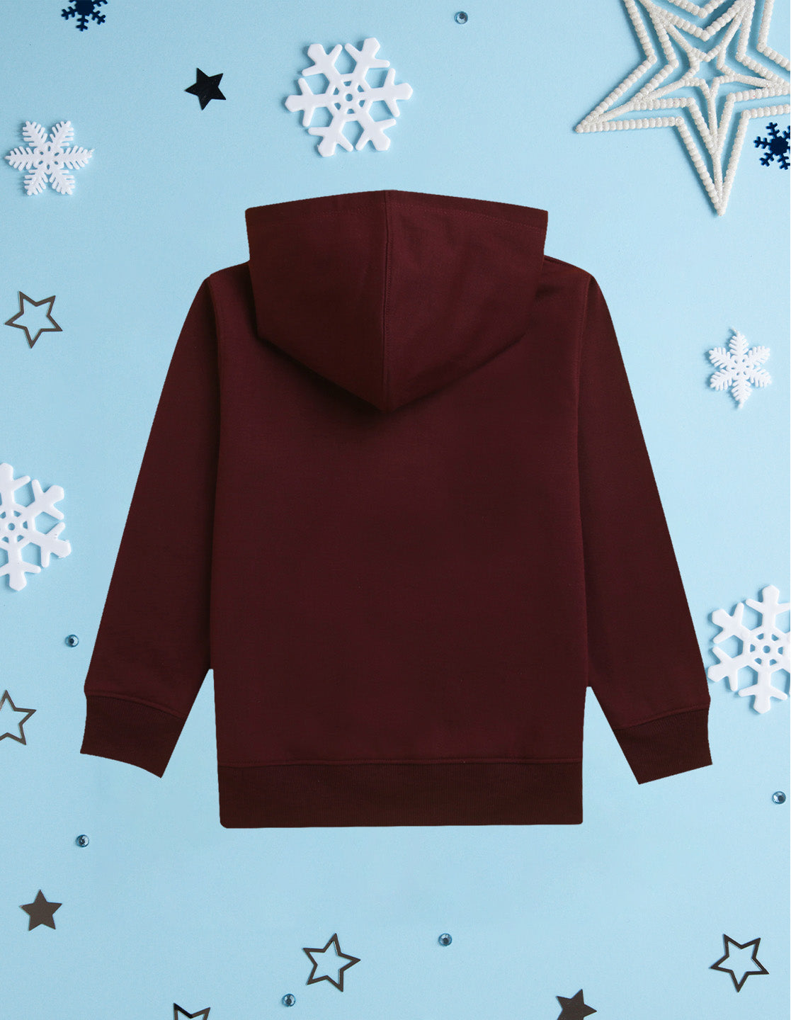 Nusyl Girl's burgundy unicorn & be unique text Printed hoodie